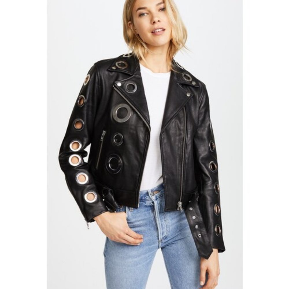 NEVER WORN - Kendall + Kylie Leather Grommet Jacket